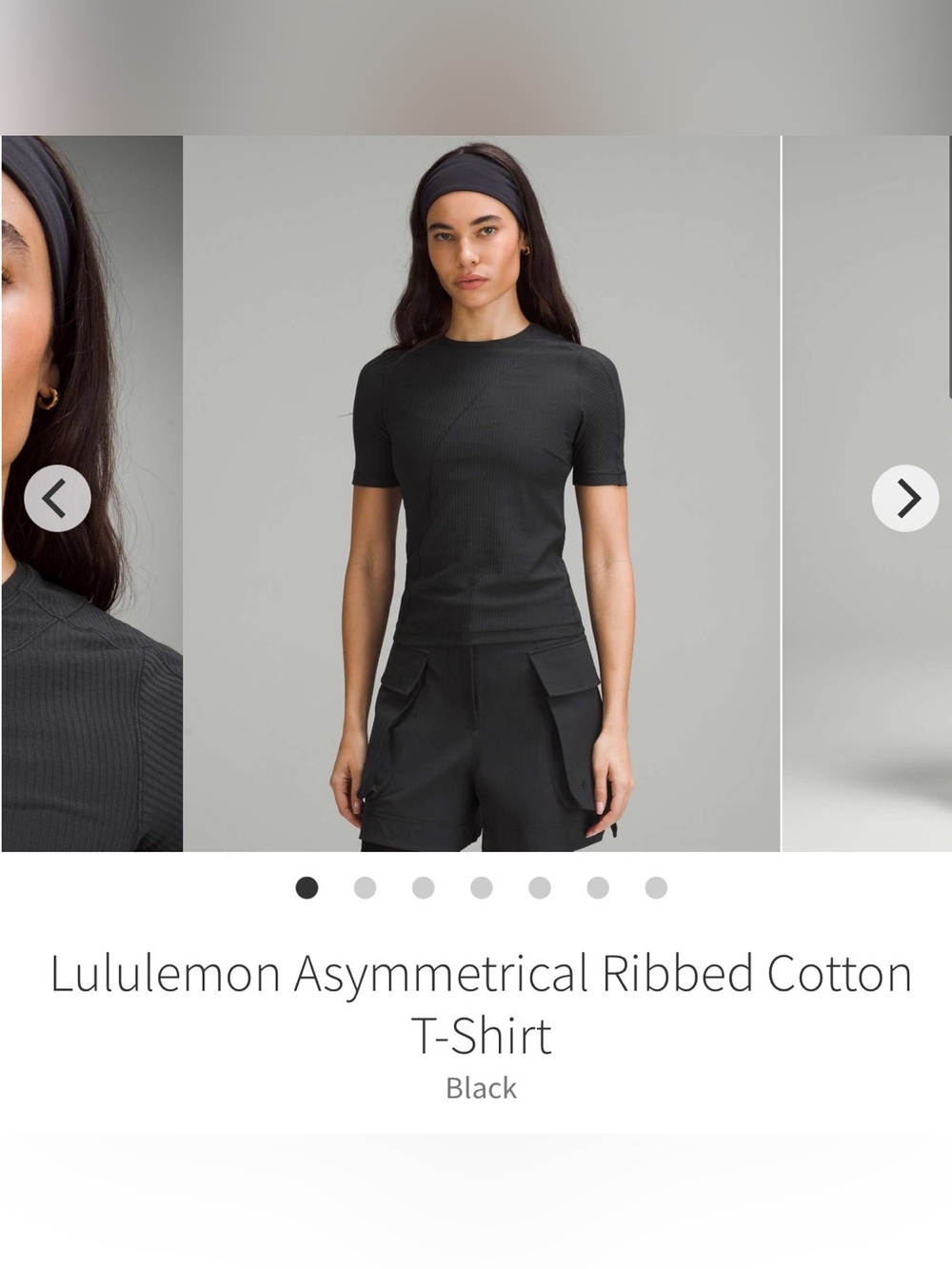 lululemon athletica Black Asymmetrical Ribbed Short Sleeve Tee Sz XL